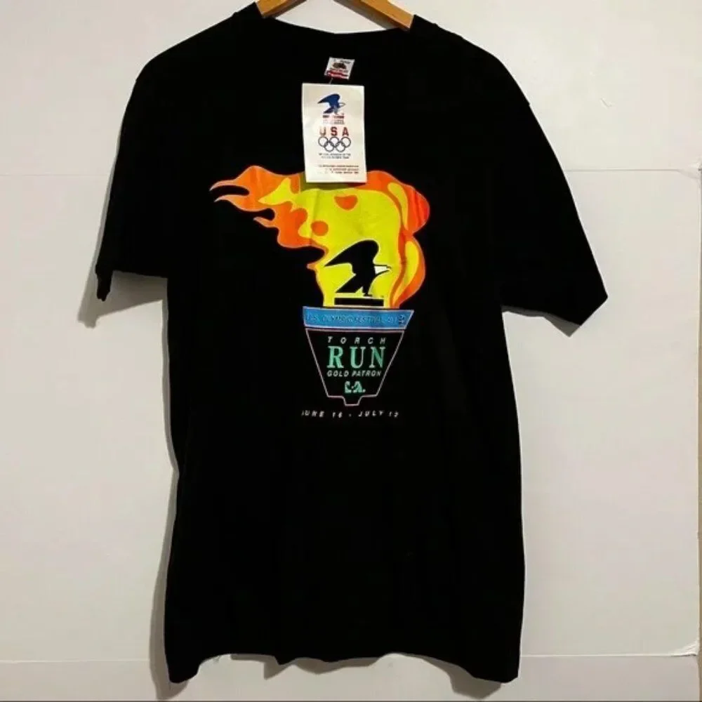 Vintage 90s US Olympic festival 91 torch run marathon T-shirt